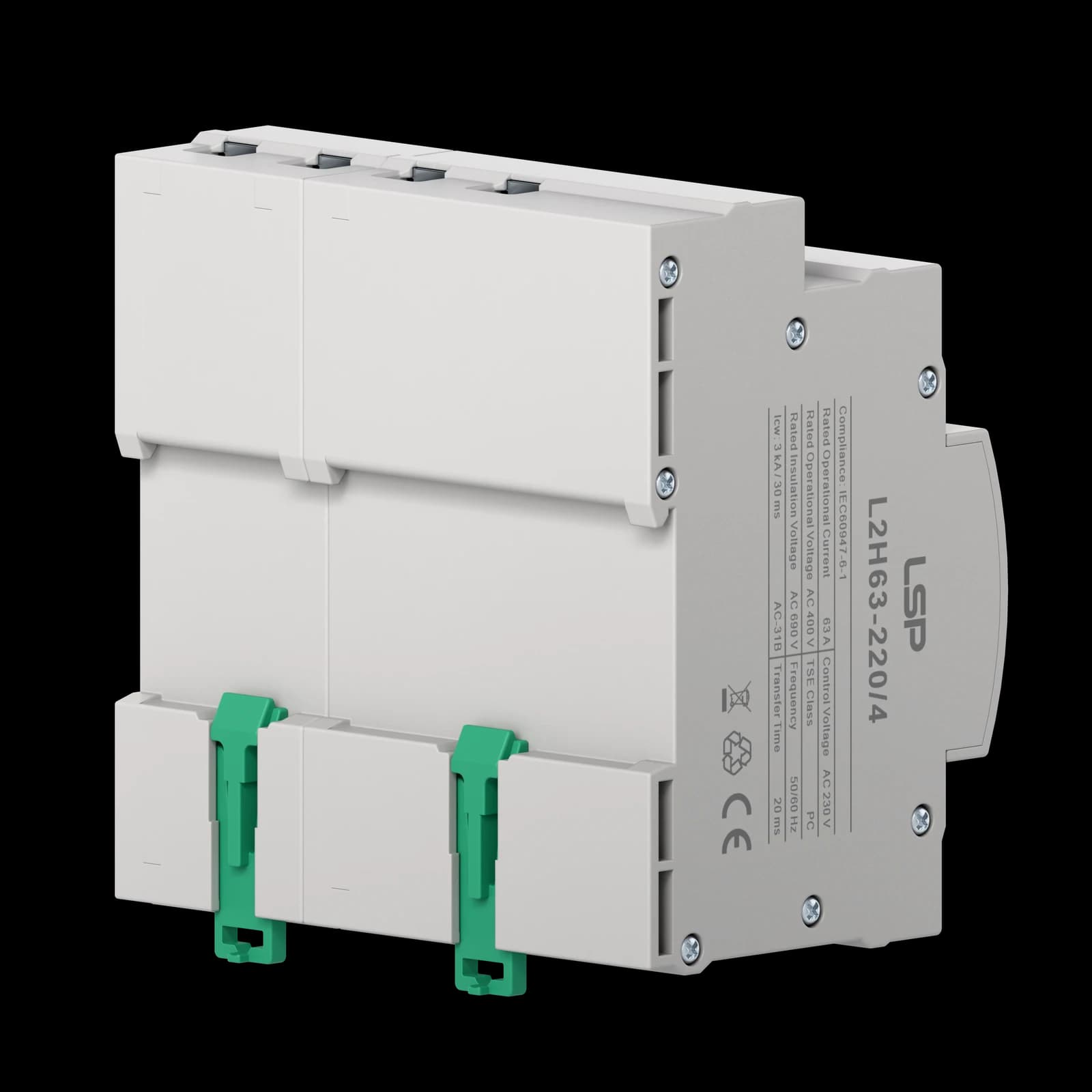 L2H63 automatic transfer switch side view