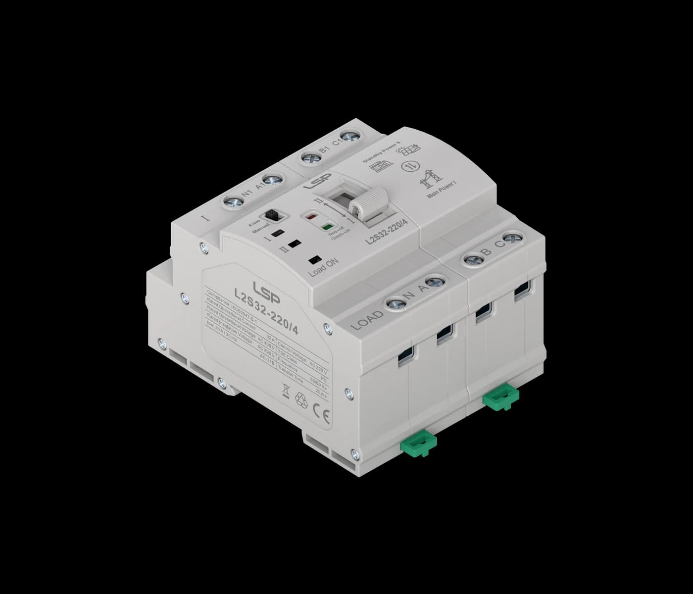 L2S Series automatic transfer switch three-quarter view