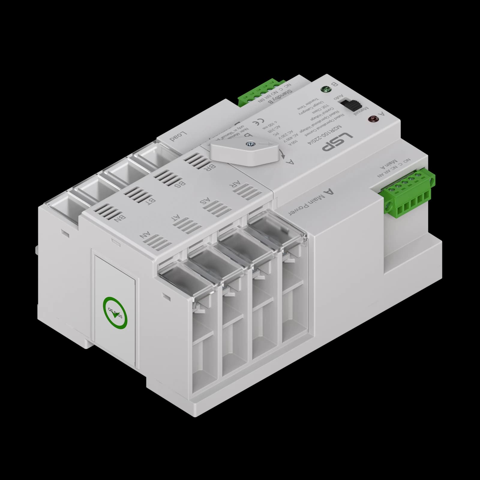 M2R100 automatic transfer switch angled view