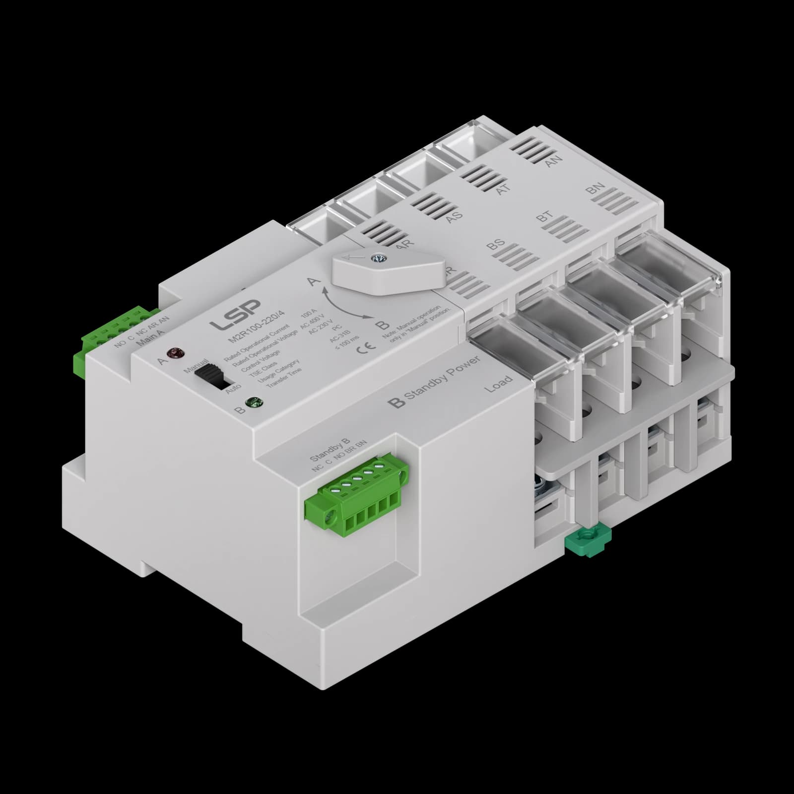 M2R100 automatic transfer switch rear view